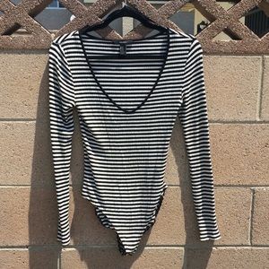 Black and white striped leotard